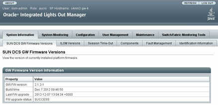image:Illustration shows the Oracle ILOM web interface.