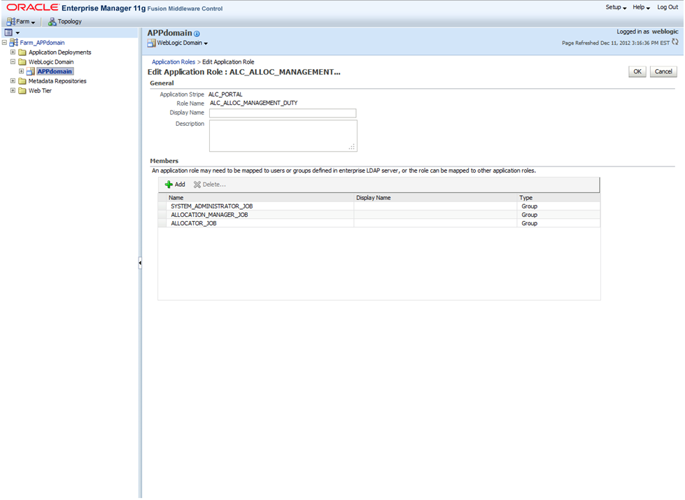 Edit Application Role