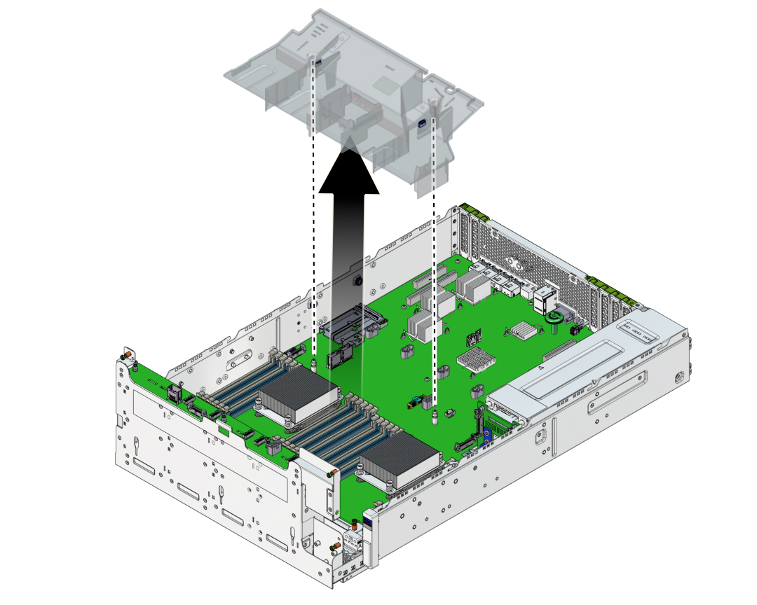 image:図は、エアダクトを取り外す様子を示しています。