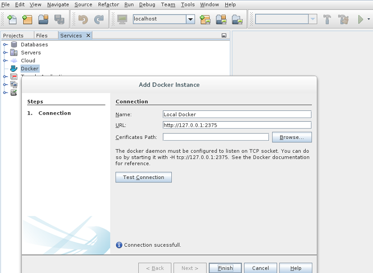 image:Connecting to Docker using IDE
