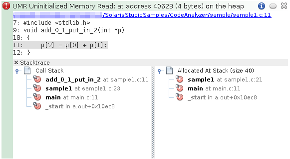 image:Stack trace for Uninitialized Memory Read error