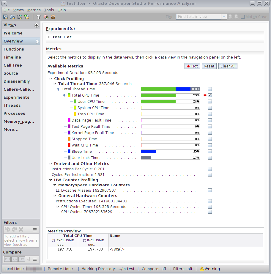 image:Performance Analyzer's Overview Screen