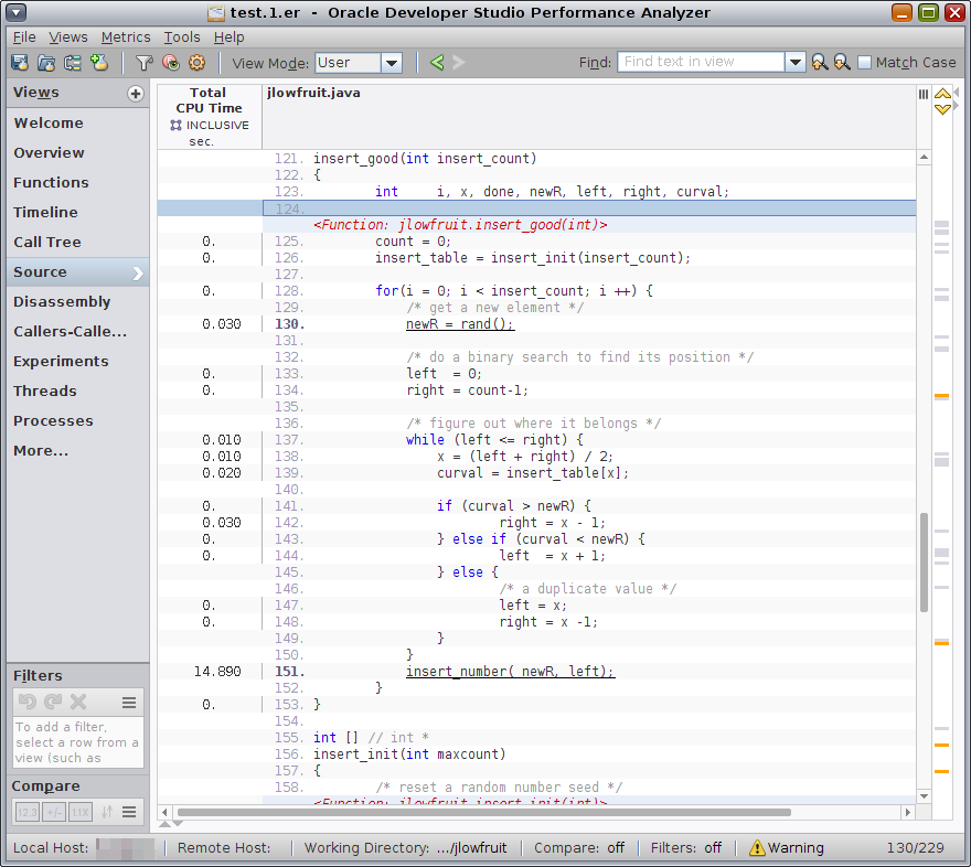 image:Source view of Performance Analyzer for jlowfruit.insert_good()