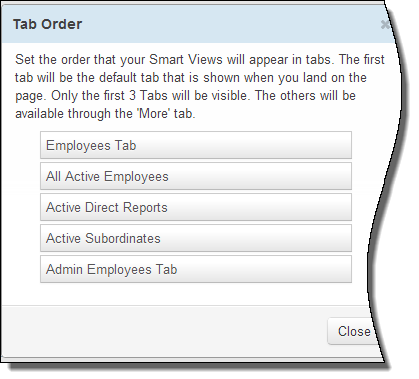 歯車アイコンをクリックすることによりタブの順序を設定できます。