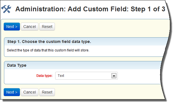 新規フィールド作成のステップ1