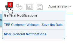 通知が届いている場合の拡声器アイコン