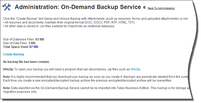「オンデマンド・バックアップ・サービス」ページ