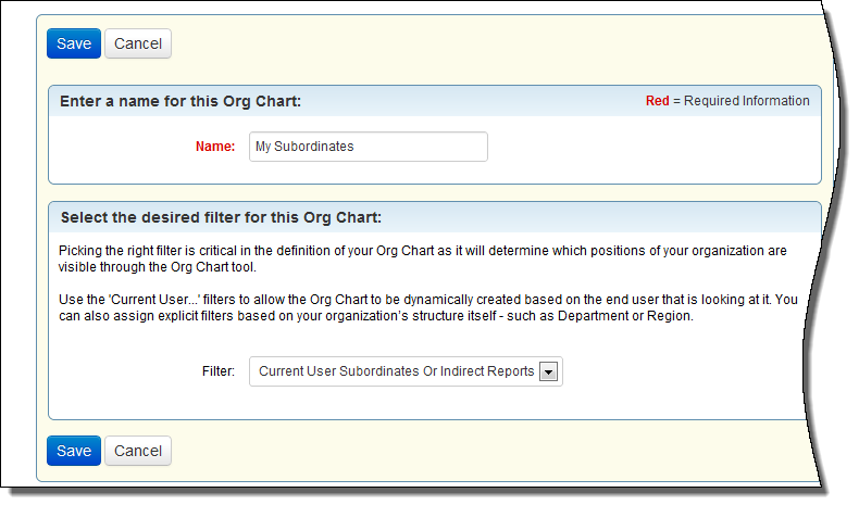 「組織チャートのカスタマイズ」ページ