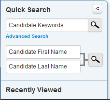 「クイック検索」メニューの候補者名検索部分
