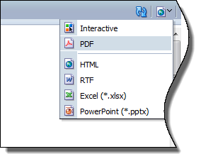 印刷のためにレポートを他の形式で保存