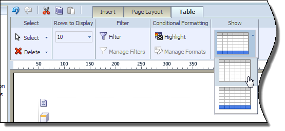 表からフッター行を削除
