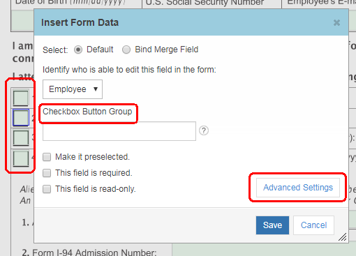 フォーム・フィールド変更時の「拡張設定」ボタン