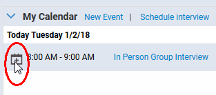 カレンダにイベントを追加する「自分のカレンダ」のアイコン