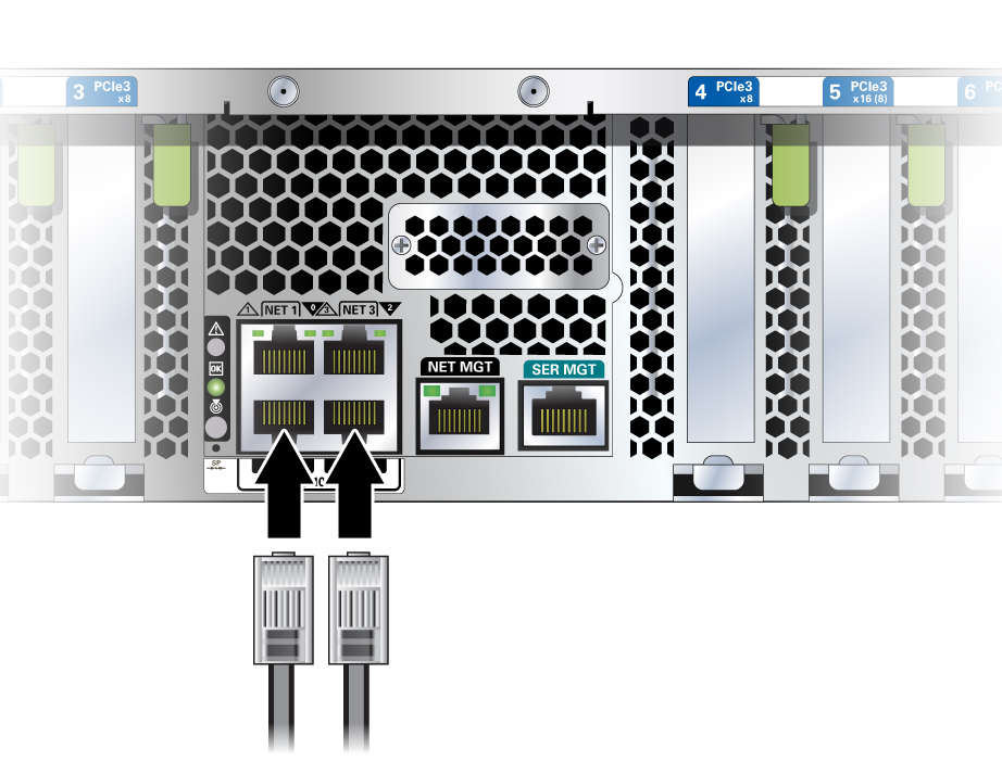 image:Ethernet ネットワークケーブルを接続する方法を示す図。