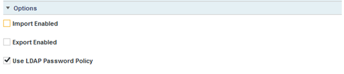 Options fields on the LDAP tab of the Configure Authentication dialog