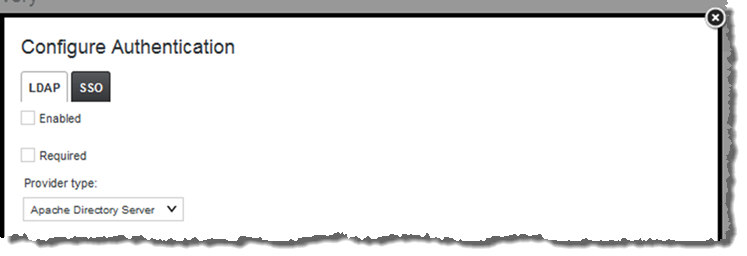 Top portion of the LDAP tab on the Configure Authentication dialog