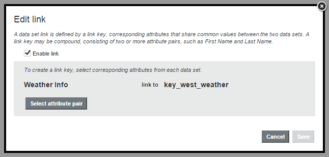 The Edit link dialog.