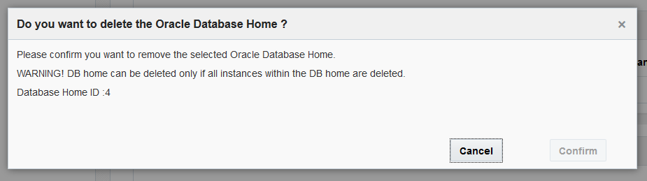 image:データベースホームの削除ページを示すスクリーンショット。