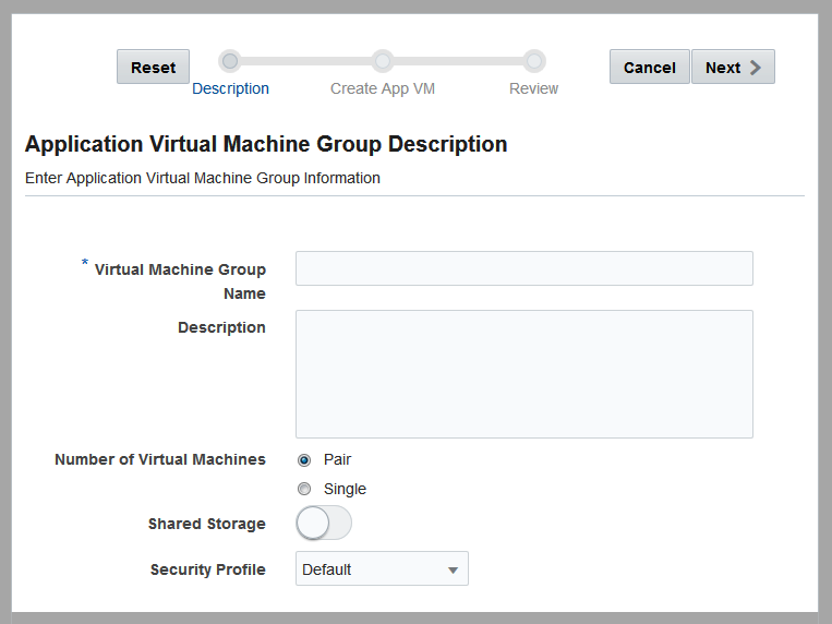 image:Capture d'écran illustrant la page Récapitulatif du profil de groupe de machines virtuelles d'application.