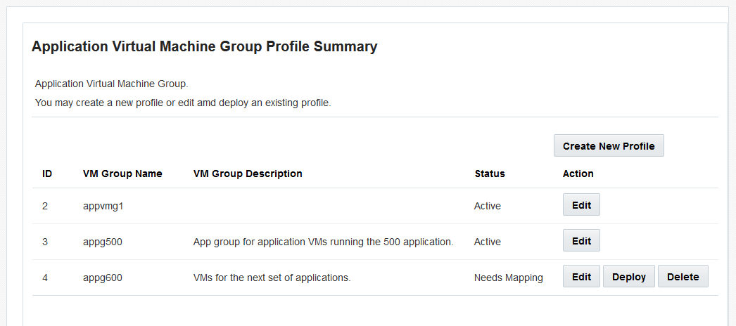 image:Capture d'écran illustrant la page Profil de groupe de machines virtuelles d'application.