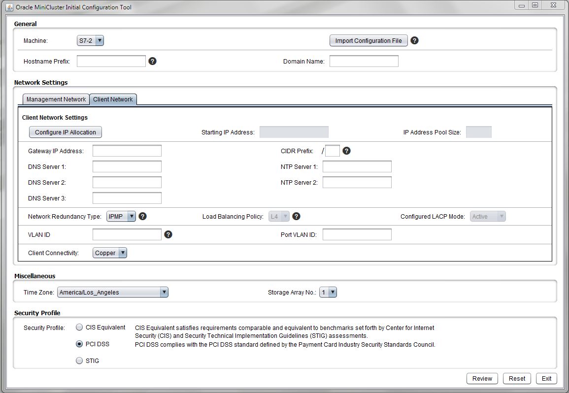image:Gráfico en el que se muestra el panel Red de cliente en la herramienta de Configuración inicial.
