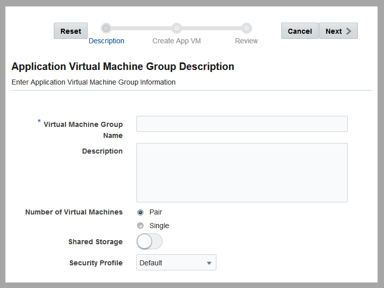 image:Captura de pantalla que muestra la página de resumen del perfil de grupo de máquinas virtuales de aplicaciones