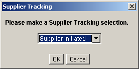 Supplier Tracking Window