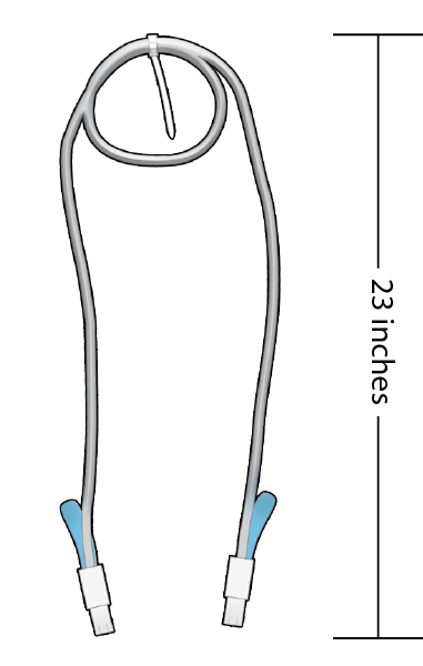 image:L'illustration présente la longueur entre le serre-câble et les extrémités du câble.