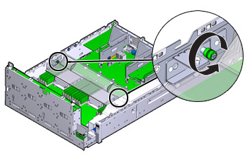 image:illustration présentant comment desserrer les vis fixant le conduit d'aération du contrôleur ZS3-2