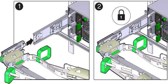 image:Graphic showing inserting connector D into the slide rail