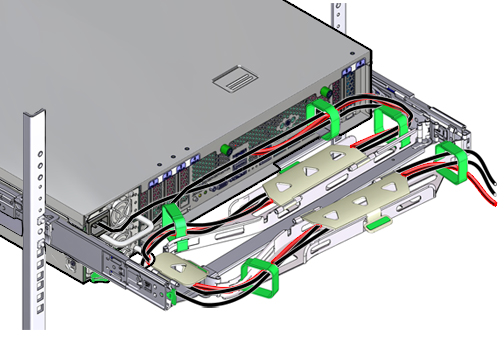 image:Graphic showing cables being routed through the cable troughs