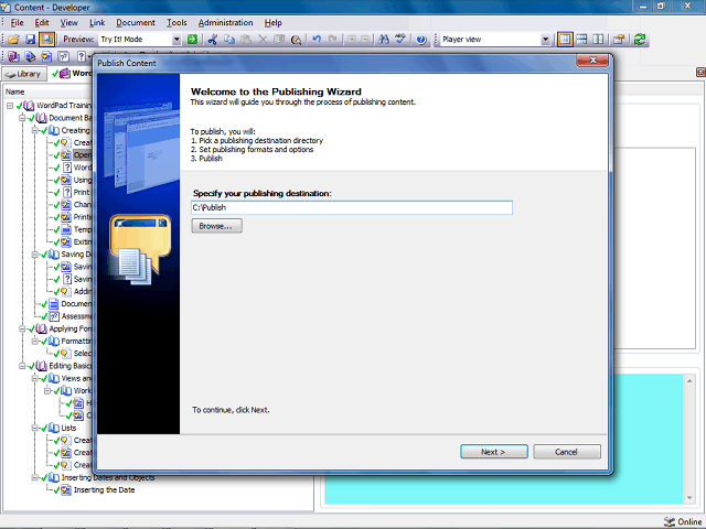Screen image of this step
