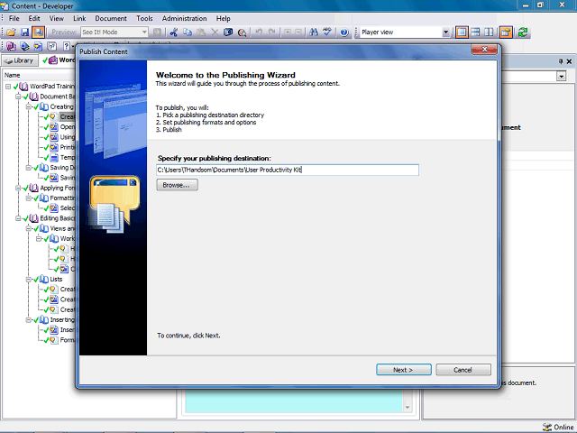 Screen image of this step