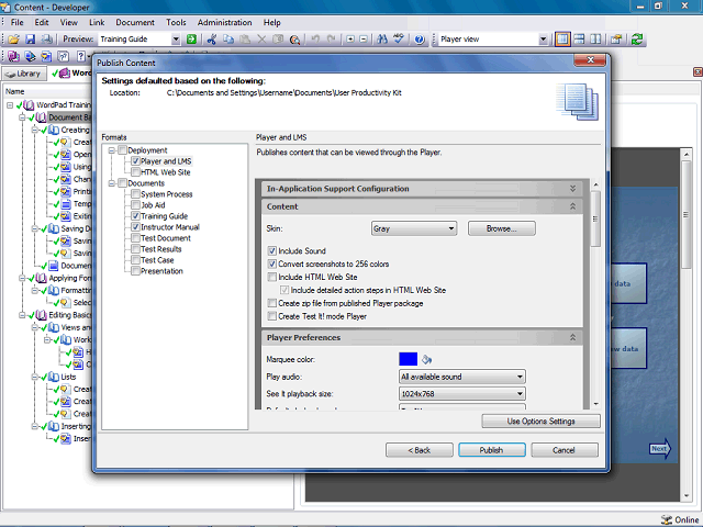 Screen image of this step