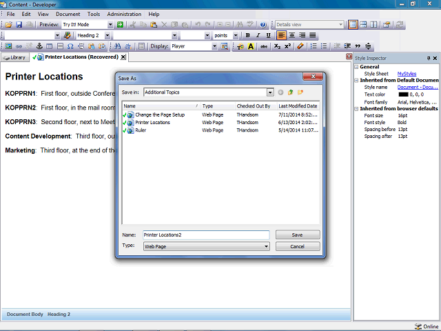 Screen image of this step