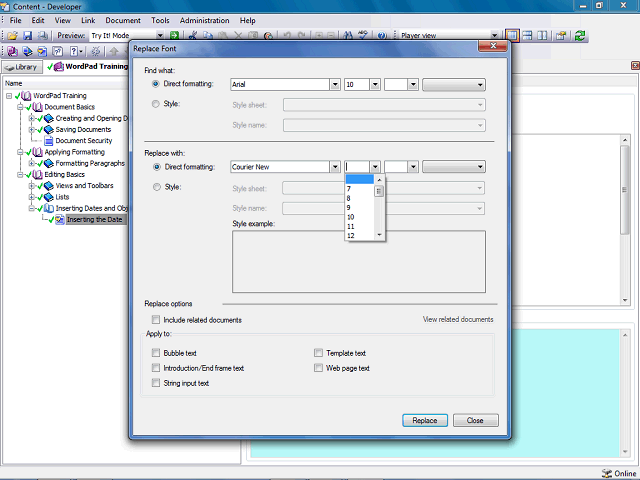 Screen image of this step