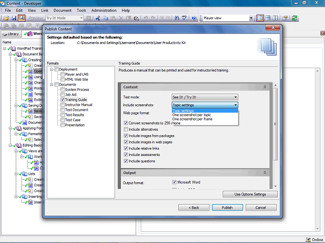 Screen image of this step