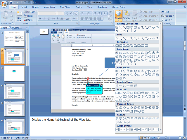Screen image of this step