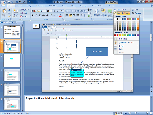 Screen image of this step