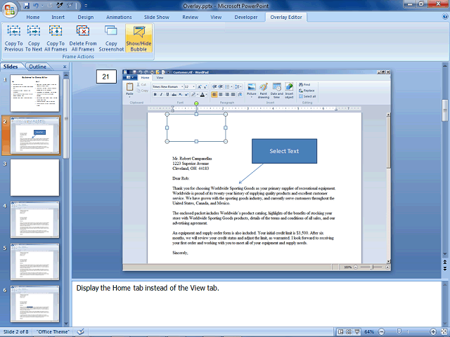 Screen image of this step