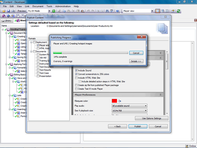 Screen image of this step