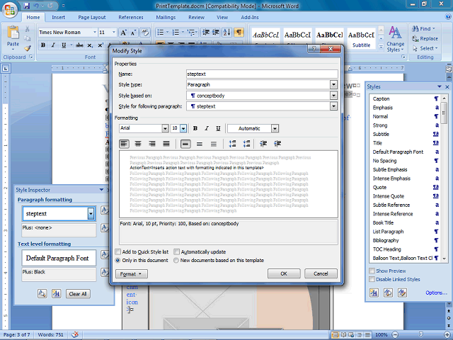 Screen image of this step