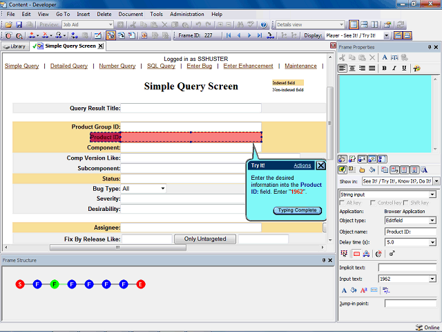 Screen image of this step