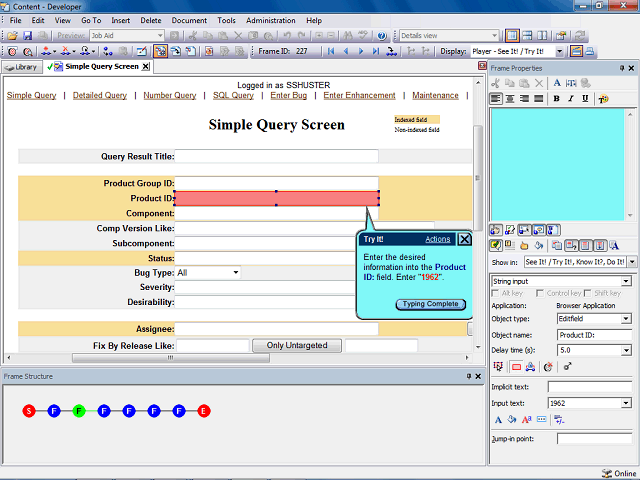 Screen image of this step