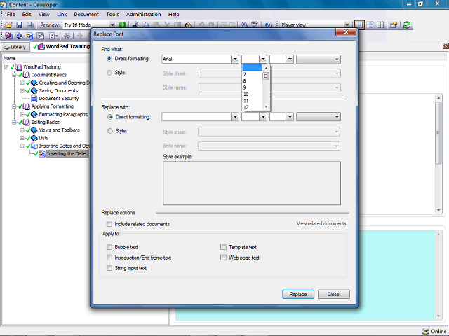 Screen image of this step