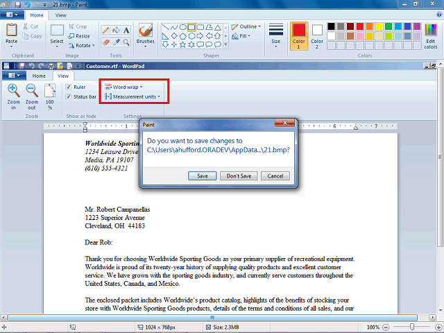 Screen image of this step