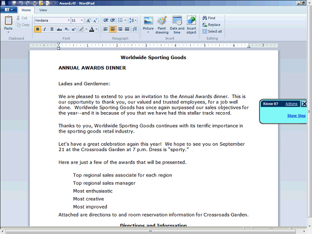Screen image of this step