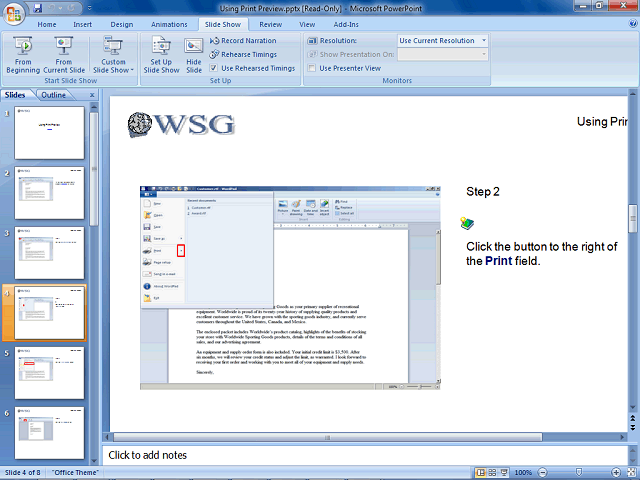 Screen image of this step