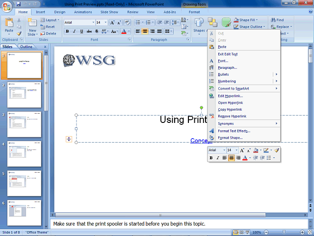 Screen image of this step