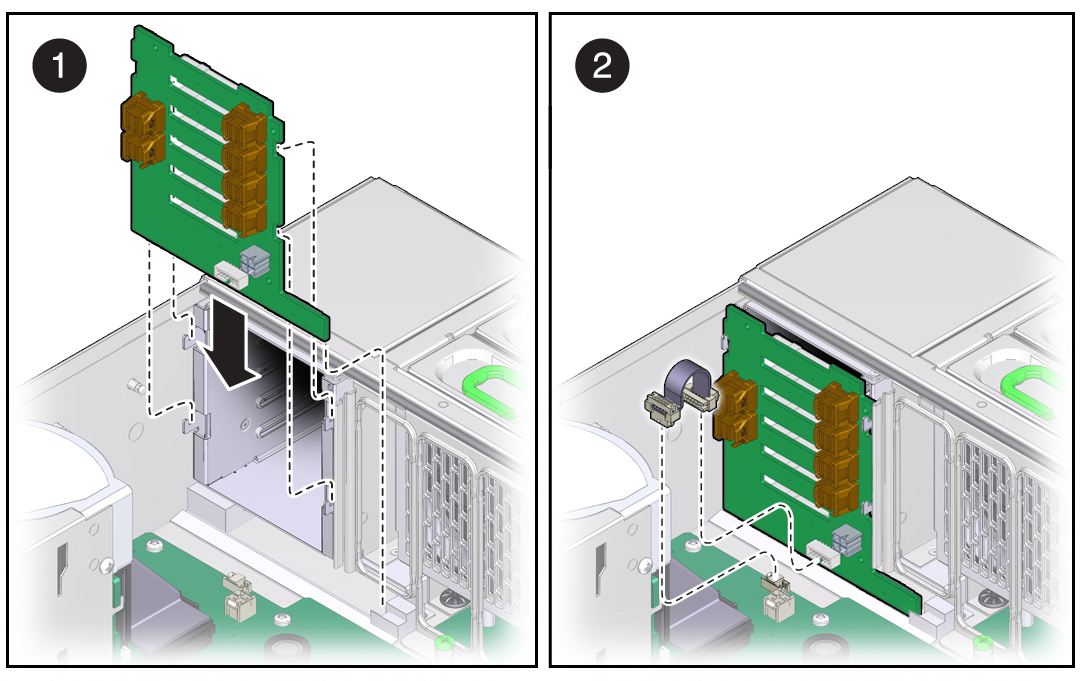image:Figure showing installation of the drive backplane.